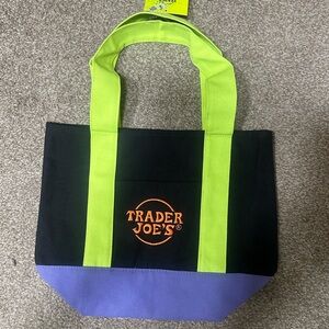 Trader Joe's Black, Purple and Green Mini Tote Bag, Limited Edition, Halloween